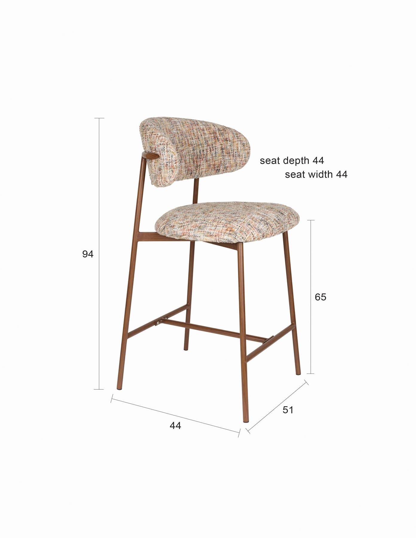 Barhocker Claes in Beige präsentiert im Onlineshop von KAQTU Design AG. Barhocker ist von White Label Living