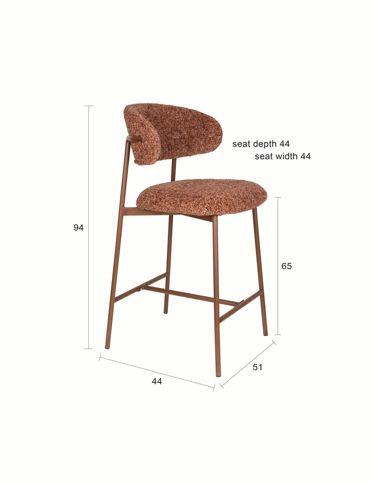 Barhocker Claes in Rot präsentiert im Onlineshop von KAQTU Design AG. Barhocker ist von White Label Living