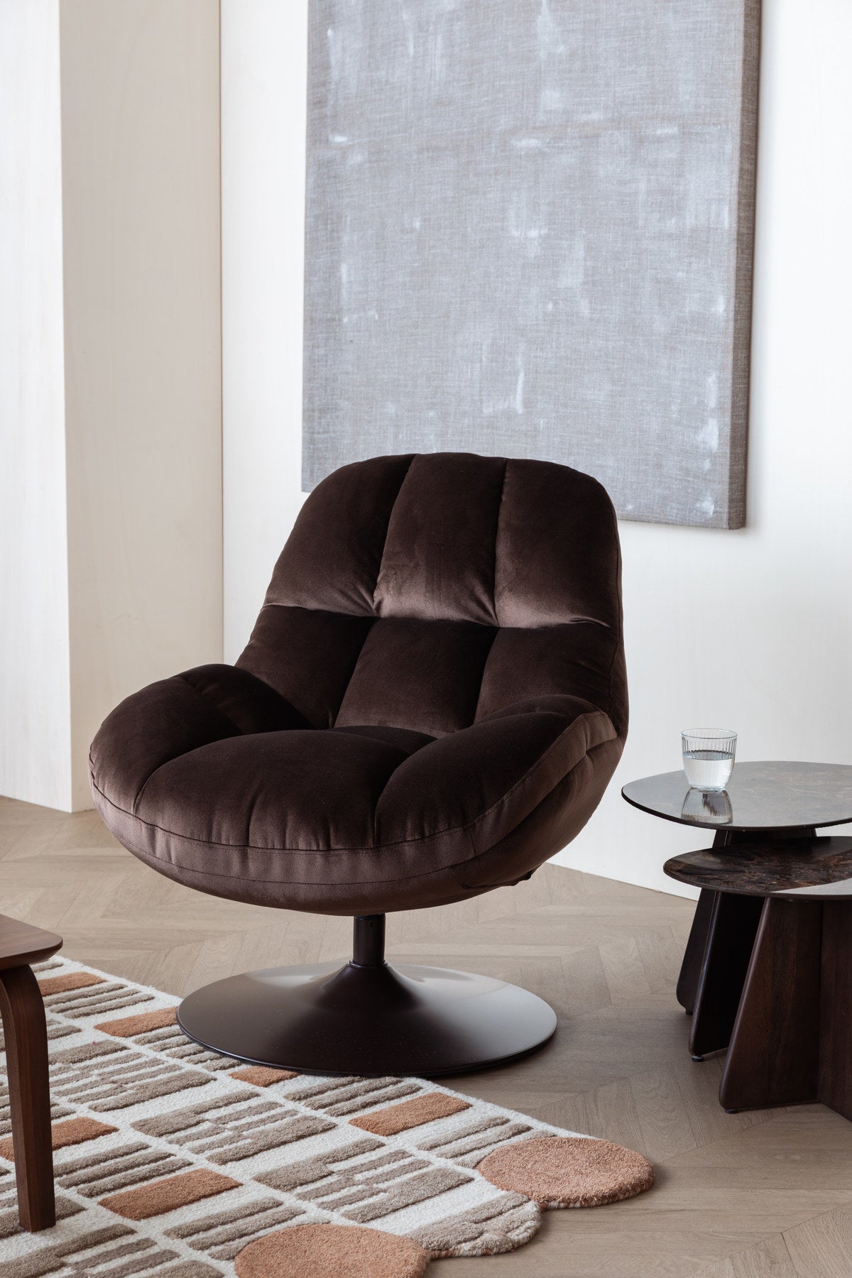 Sessel Beefy in Braun präsentiert im Onlineshop von KAQTU Design AG. Sessel ist von White Label Living