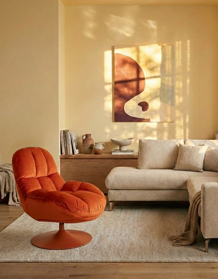 Sessel Beefy in orange präsentiert im Onlineshop von KAQTU Design AG. Sessel ist von White Label Living