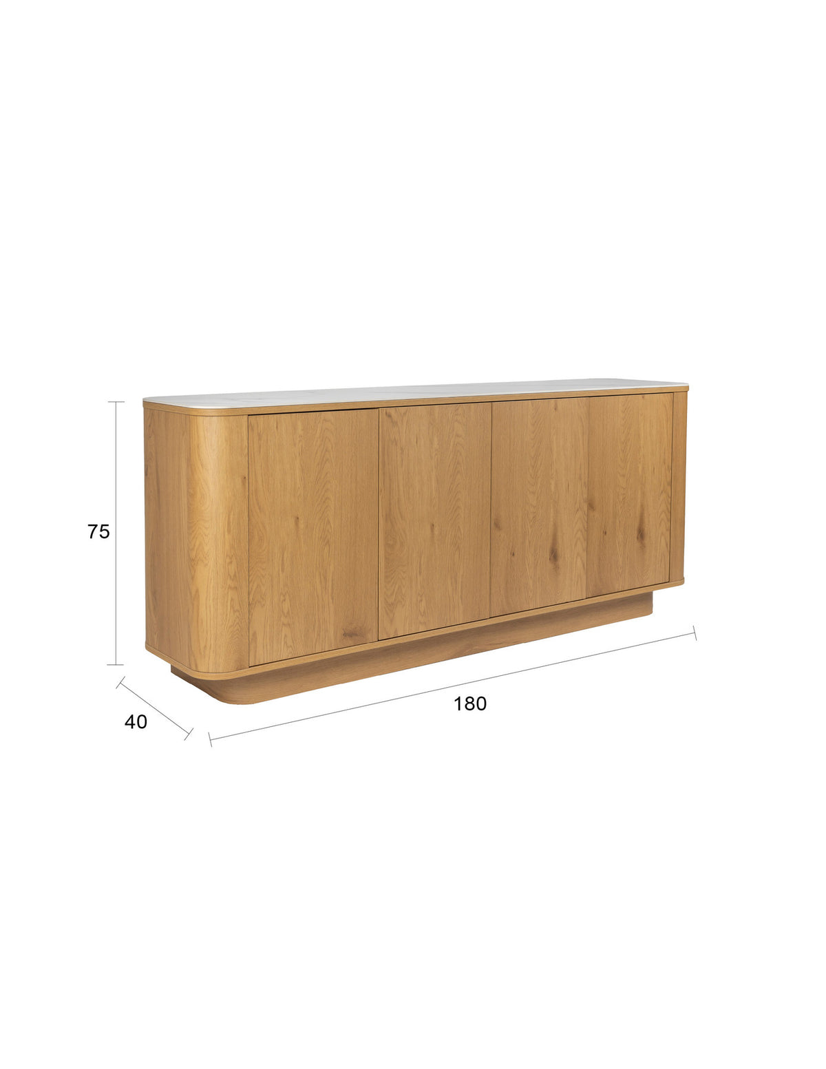 Sideboard Hoch Almira in Natur präsentiert im Onlineshop von KAQTU Design AG. Sideboard ist von White Label Living