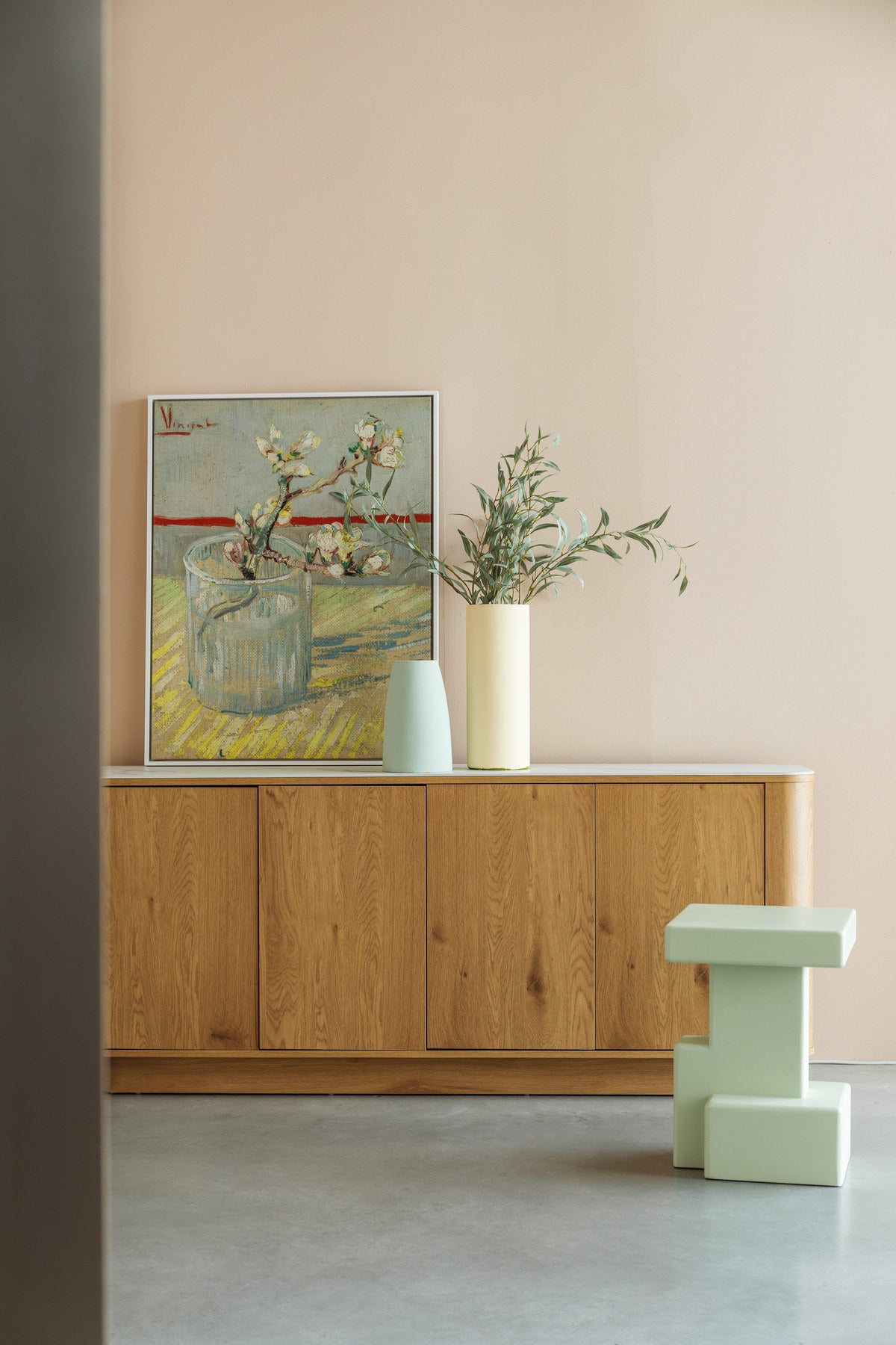 Sideboard Hoch Almira in Natur präsentiert im Onlineshop von KAQTU Design AG. Sideboard ist von White Label Living