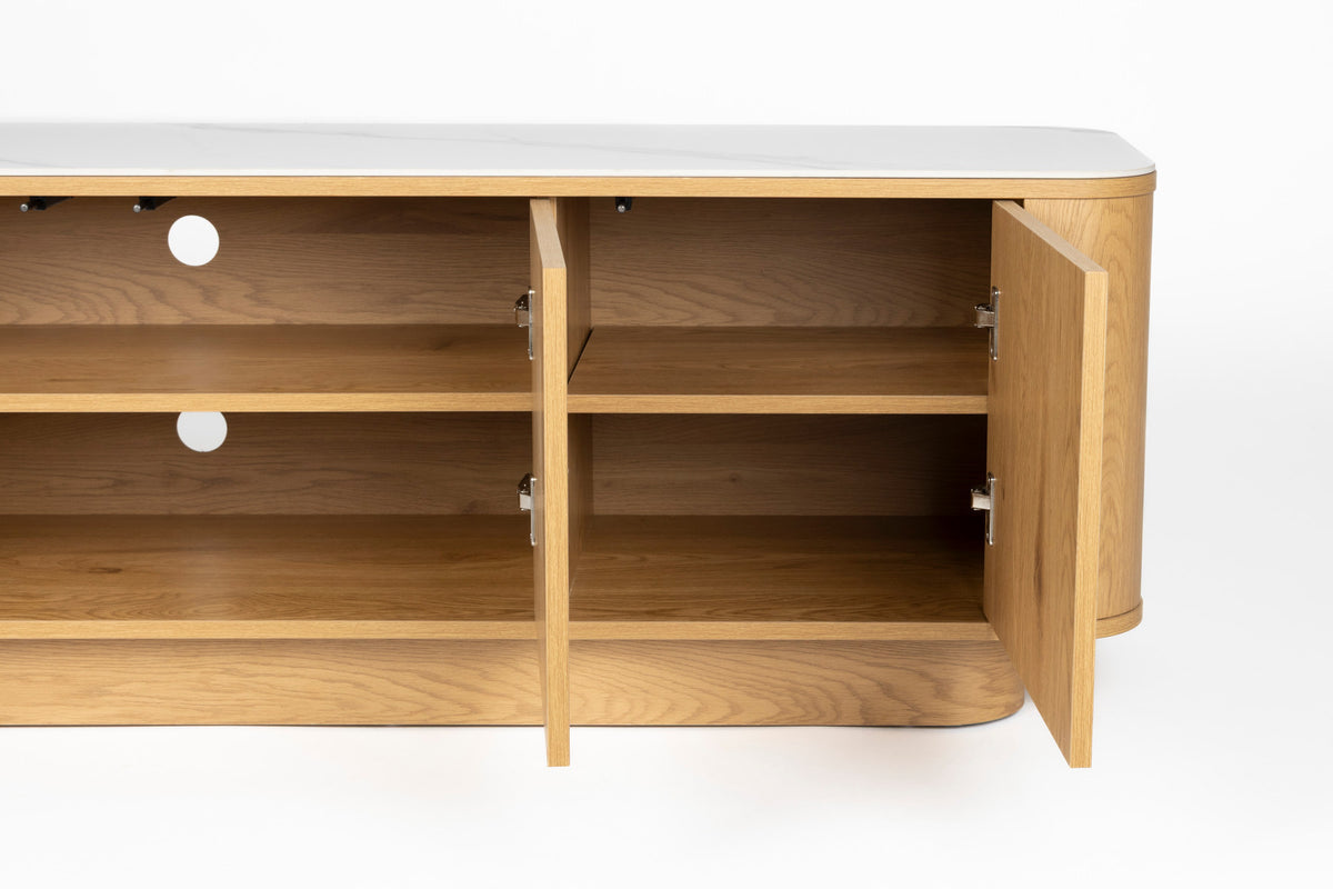 Sideboard Low Almira in Natur präsentiert im Onlineshop von KAQTU Design AG. Sideboard ist von White Label Living