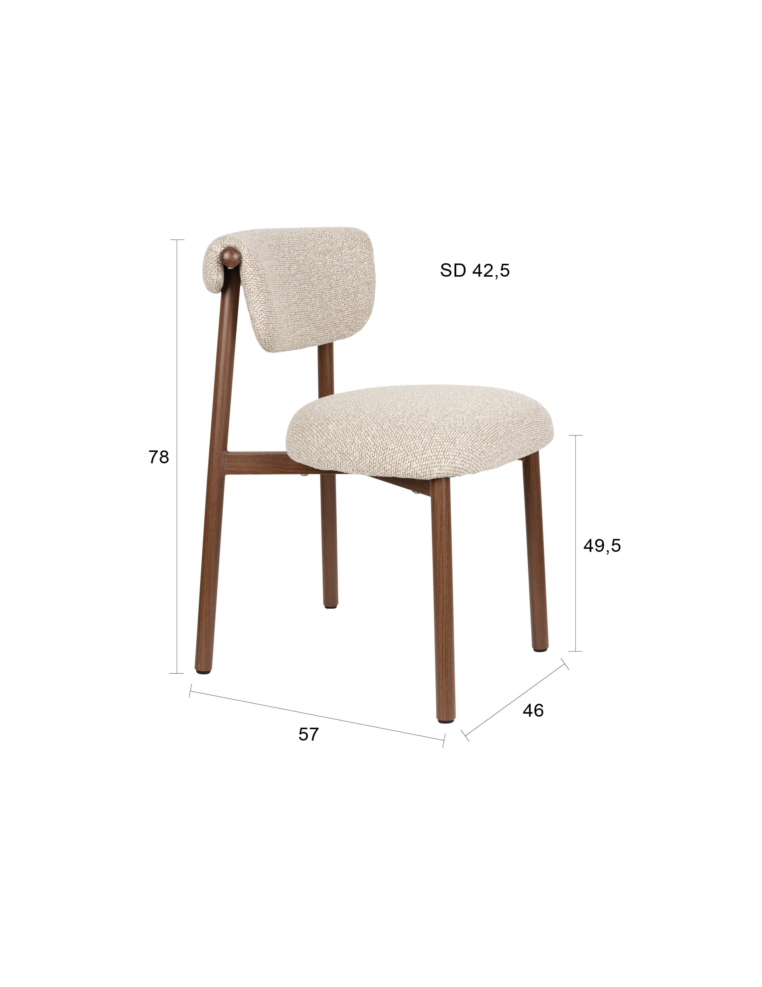 Stuhl Lee in Beige präsentiert im Onlineshop von KAQTU Design AG. Stuhl ist von White Label Living