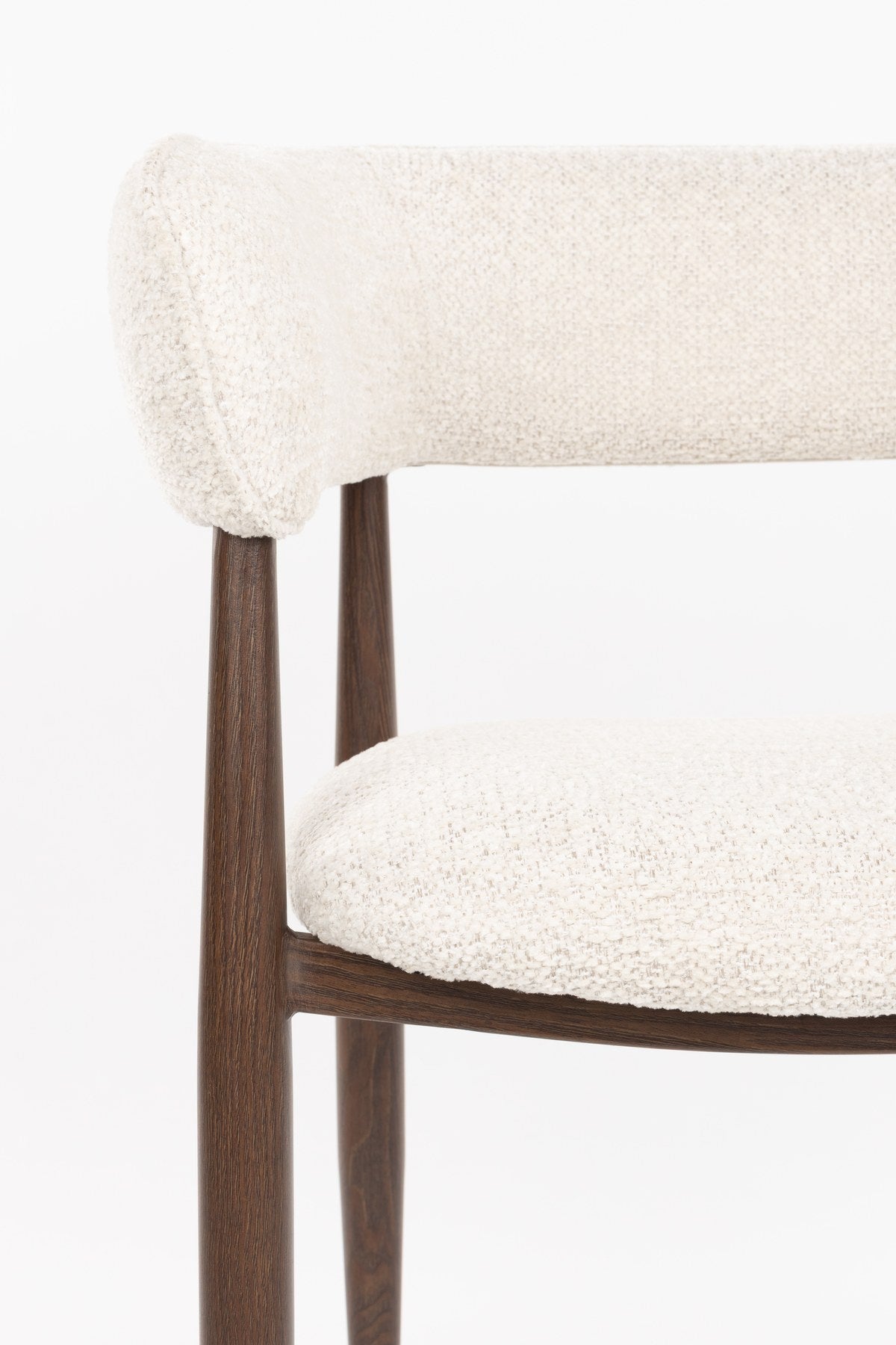 Gepolsterter Sessel Armchair Stanley von White Label Living in Beige mit brauner Optik, Sitzfläche aus Polyester, Beine aus Eisen mit Pulverbeschichtung