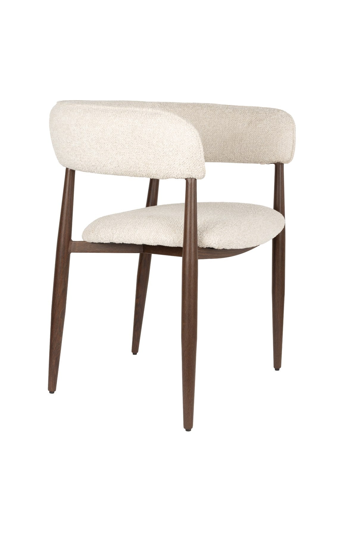 Gepolsterter Sessel Armchair Stanley von White Label Living in Beige mit brauner Optik, Sitzfläche aus Polyester, Beine aus Eisen mit Pulverbeschichtung