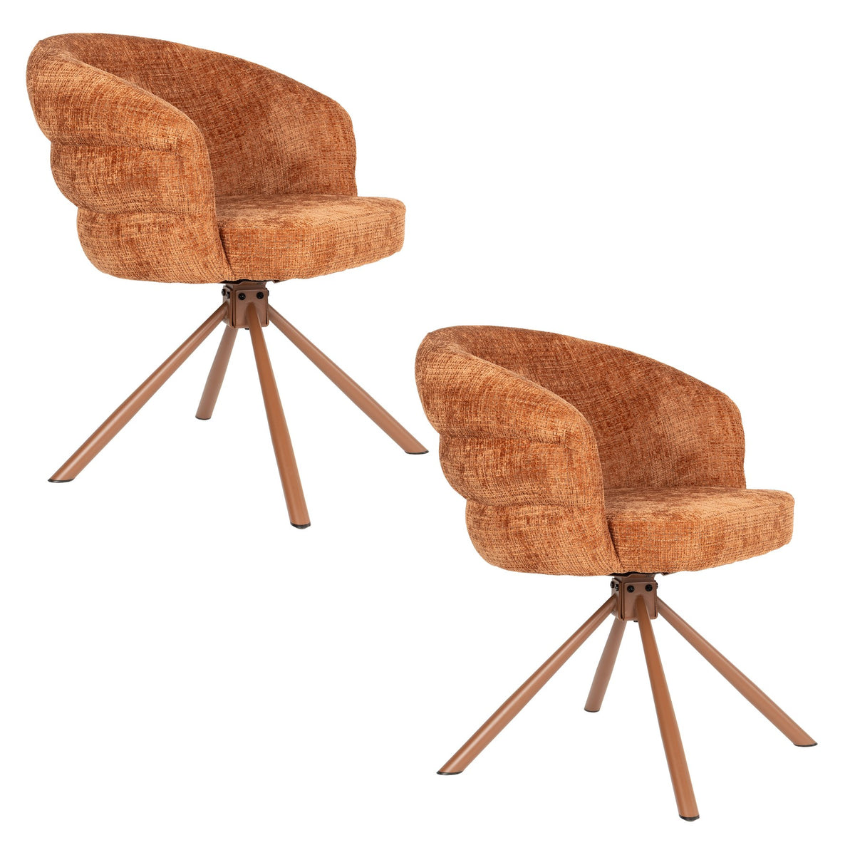 Armlehnstuhl Marjolein von White Label Living mit gepolsterter, halbkreisförmiger Sitzschale aus Polyester und Metallgestell in Beige.
