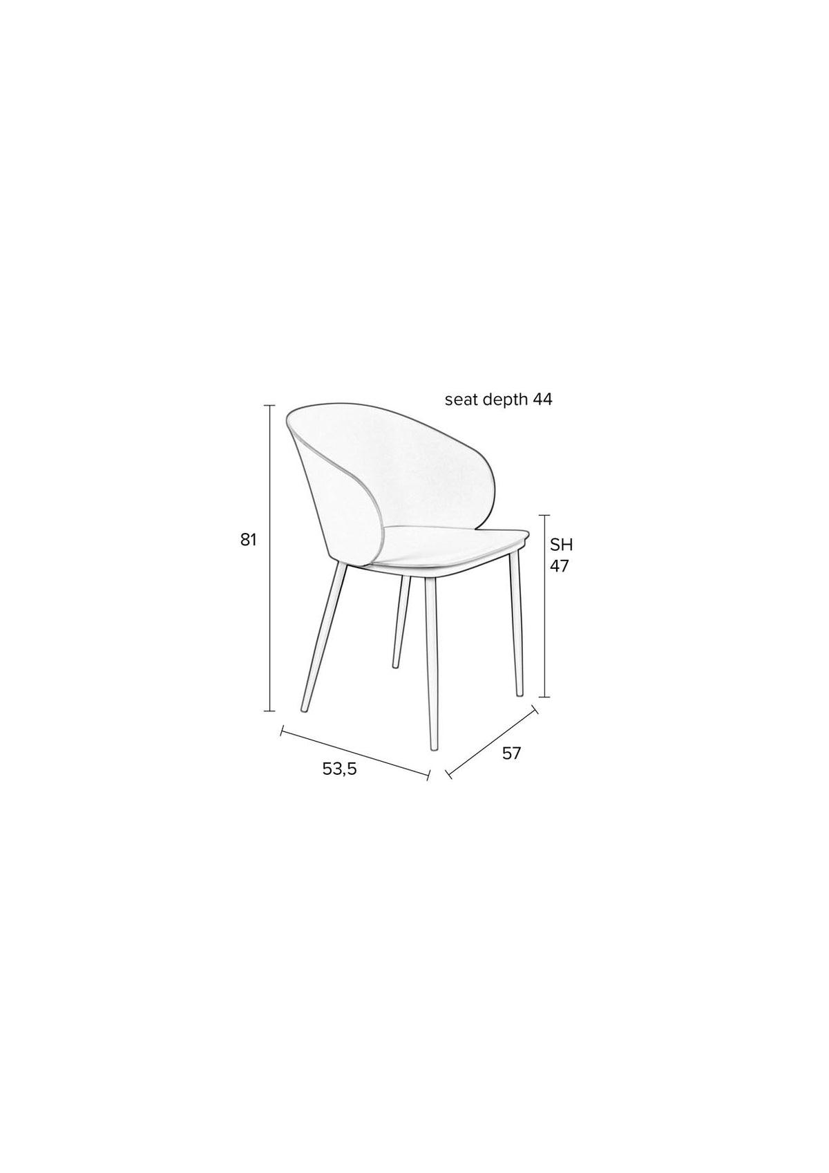 Stuhl GIGI in Weiss präsentiert im Onlineshop von KAQTU Design AG. Stuhl ist von White Label Living