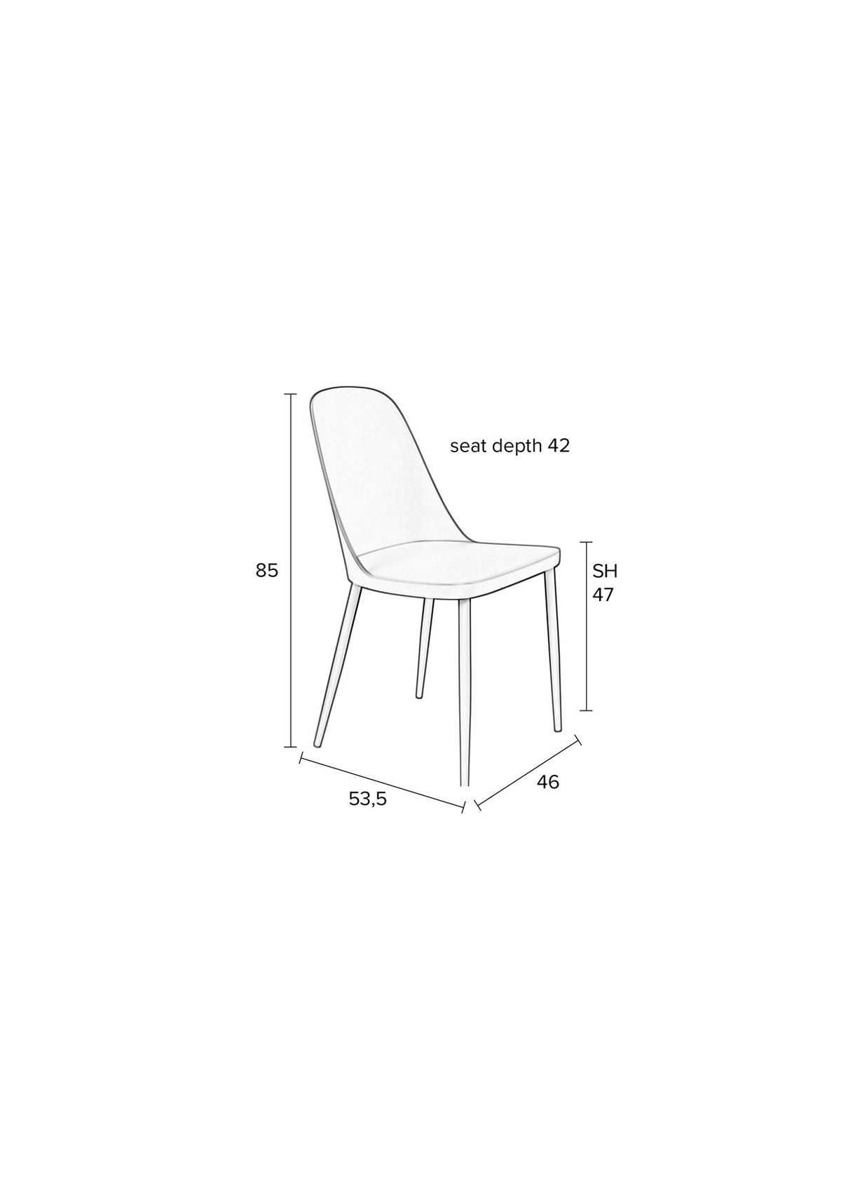Stuhl PIP in Rosa präsentiert im Onlineshop von KAQTU Design AG. Stuhl ist von White Label Living