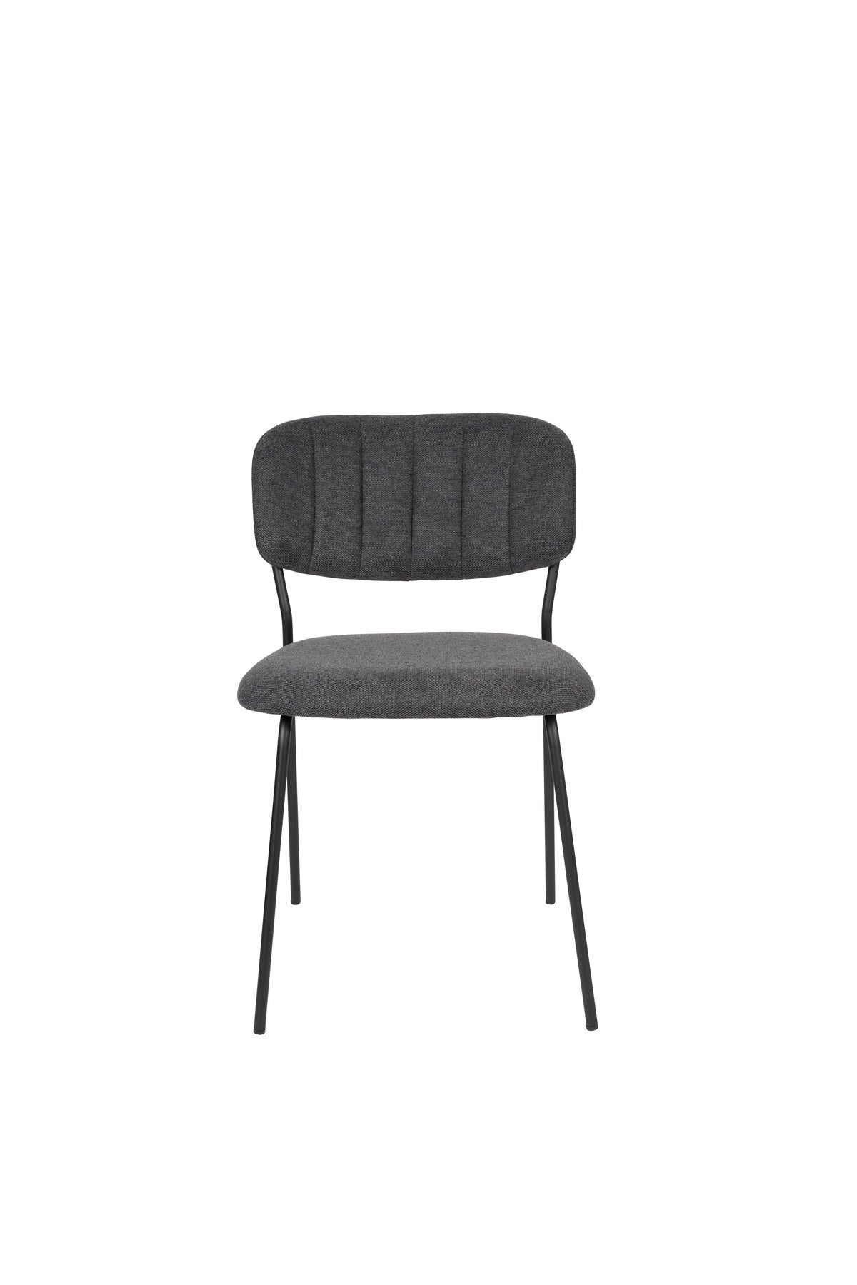 Stuhl Jolien gepolstert V1 in Schwarz/Dunkelgrau präsentiert im Onlineshop von KAQTU Design AG. Stuhl ist von White Label Living