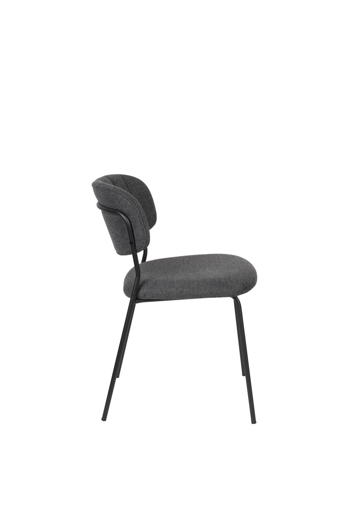 Stuhl Jolien gepolstert V1 in Schwarz/Dunkelgrau präsentiert im Onlineshop von KAQTU Design AG. Stuhl ist von White Label Living
