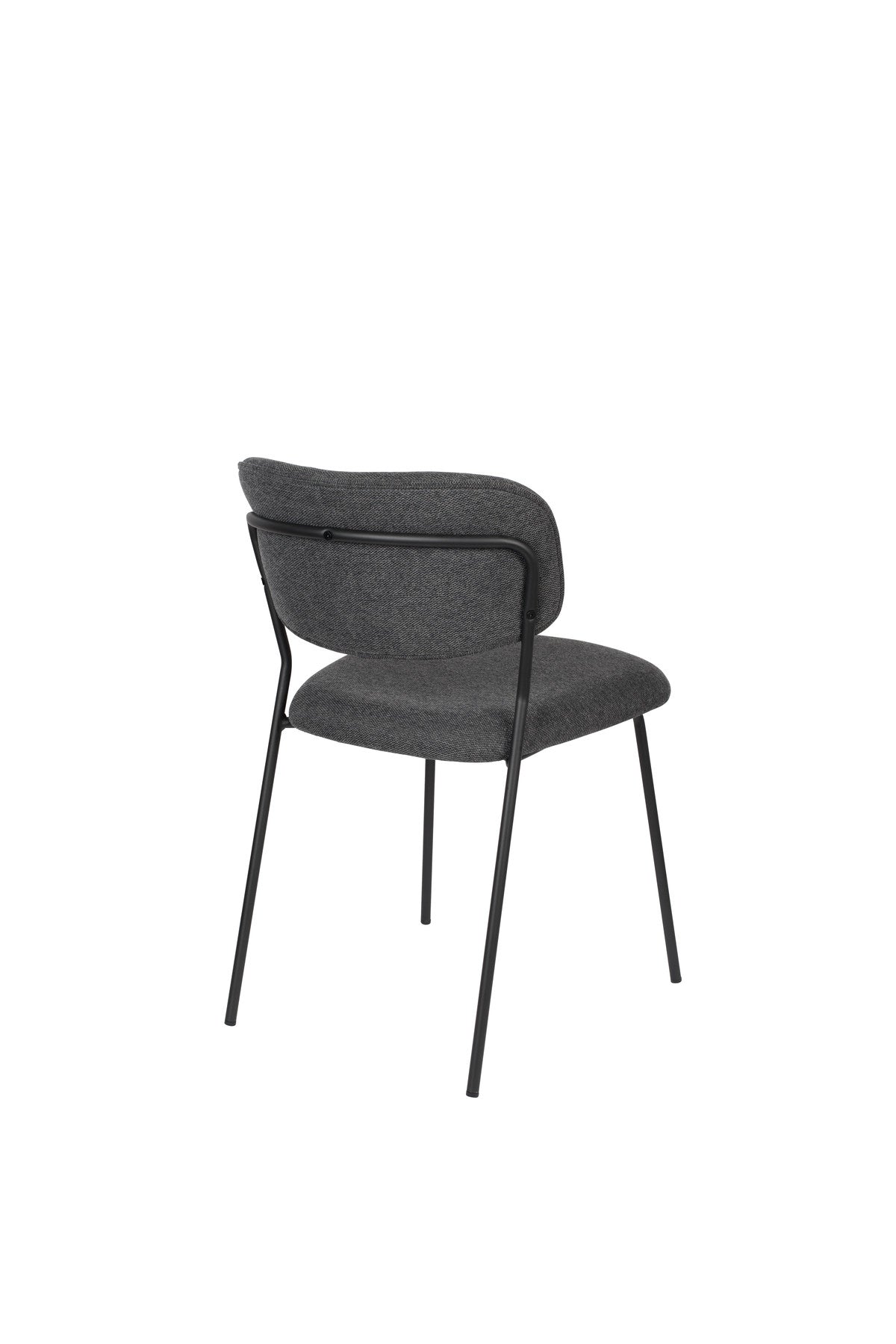 Stuhl Jolien gepolstert V1 in Schwarz/Dunkelgrau präsentiert im Onlineshop von KAQTU Design AG. Stuhl ist von White Label Living