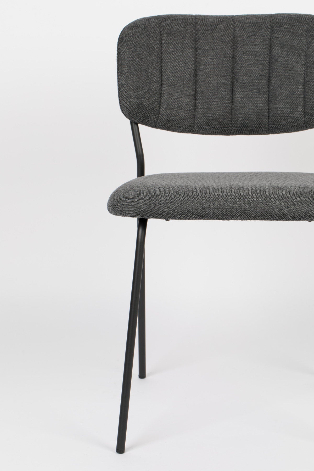 Stuhl Jolien gepolstert V1 in Schwarz/Dunkelgrau präsentiert im Onlineshop von KAQTU Design AG. Stuhl ist von White Label Living