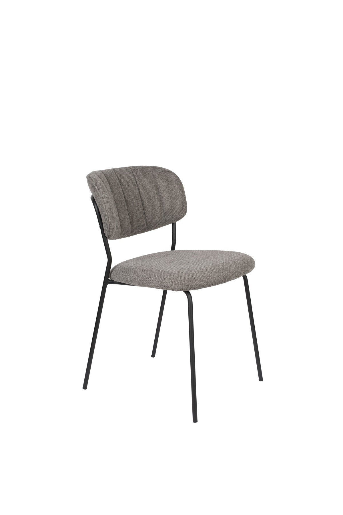 Stuhl Jolien gepolstert V1 in Schwarz/Hellgrau präsentiert im Onlineshop von KAQTU Design AG. Stuhl ist von White Label Living