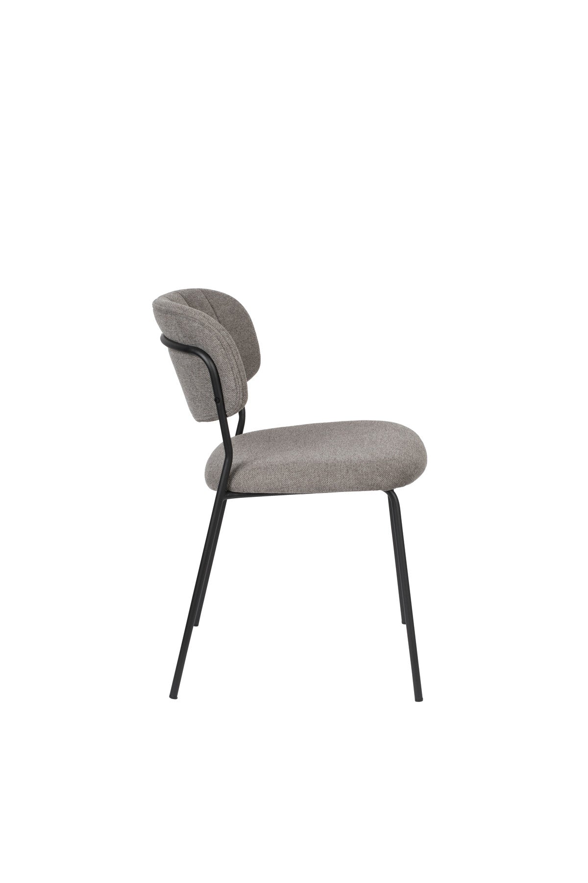 Stuhl Jolien gepolstert V1 in Schwarz/Hellgrau präsentiert im Onlineshop von KAQTU Design AG. Stuhl ist von White Label Living