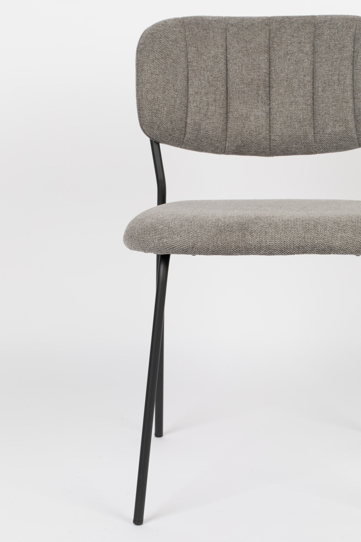 Stuhl Jolien gepolstert V1 in Schwarz/Hellgrau präsentiert im Onlineshop von KAQTU Design AG. Stuhl ist von White Label Living