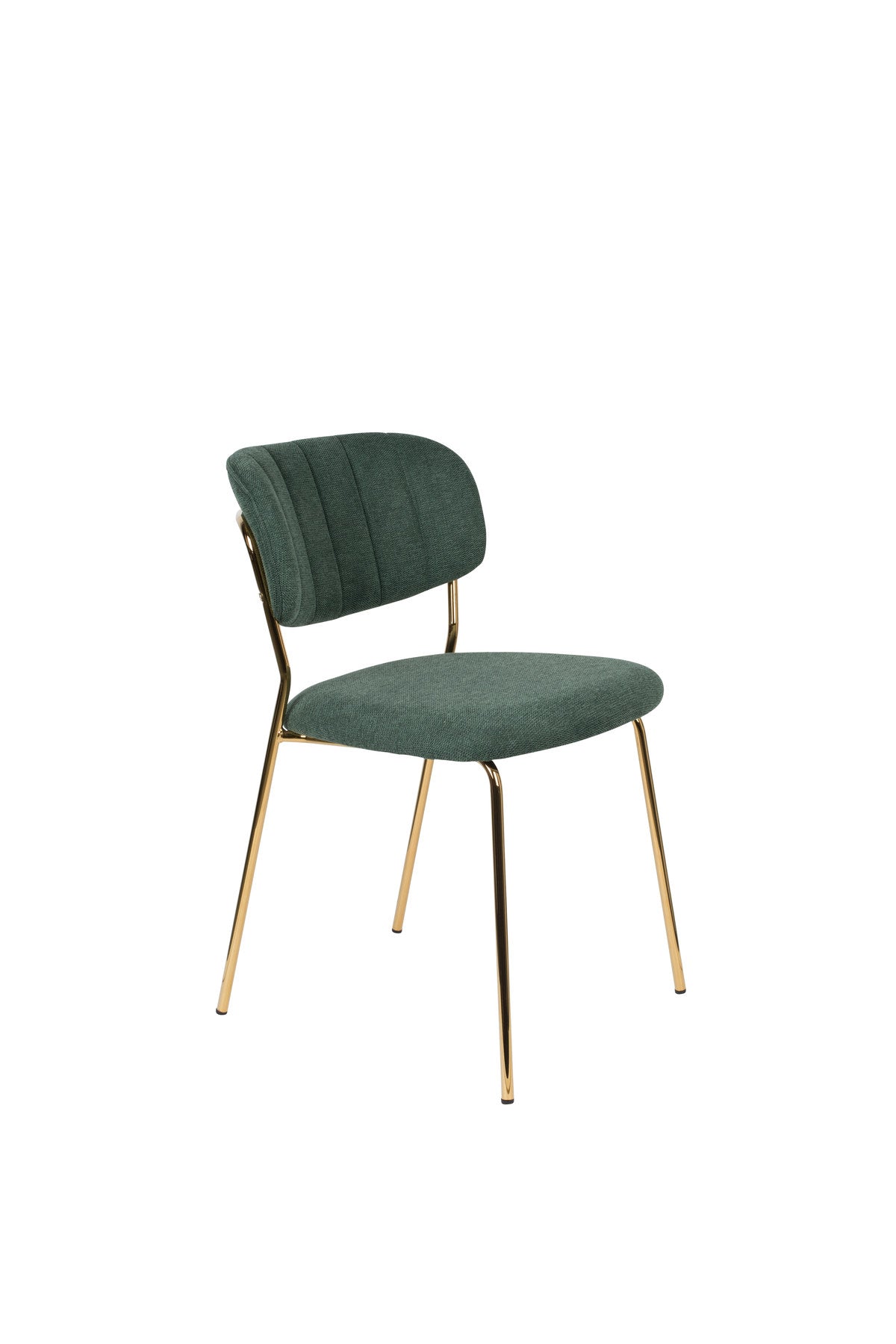 Stuhl Jolien gepolstert V1 in Gold/Dunkelgrün präsentiert im Onlineshop von KAQTU Design AG. Stuhl ist von White Label Living