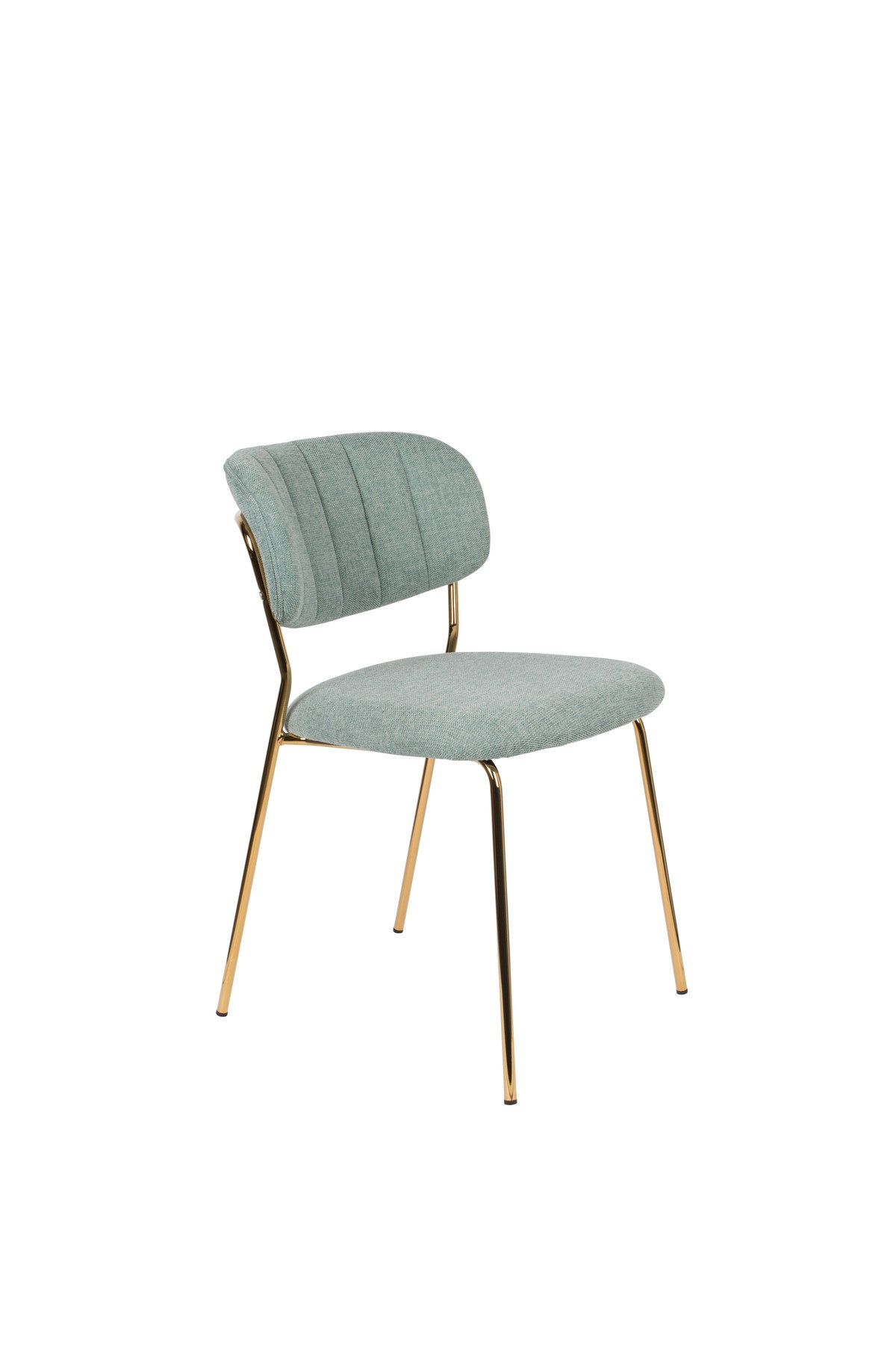 Stuhl Jolien gepolstert V1 in Gold/Hellgrün präsentiert im Onlineshop von KAQTU Design AG. Stuhl ist von White Label Living