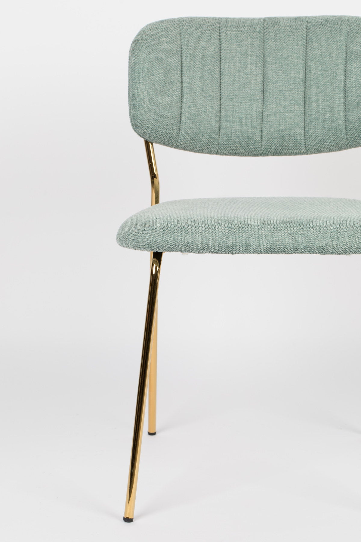 Stuhl Jolien gepolstert V1 in Gold/Hellgrün präsentiert im Onlineshop von KAQTU Design AG. Stuhl ist von White Label Living