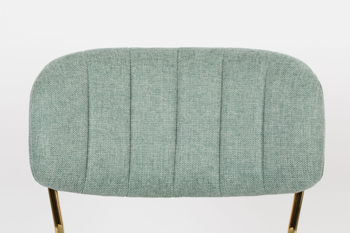 Stuhl Jolien gepolstert V1 in Gold/Hellgrün präsentiert im Onlineshop von KAQTU Design AG. Stuhl ist von White Label Living