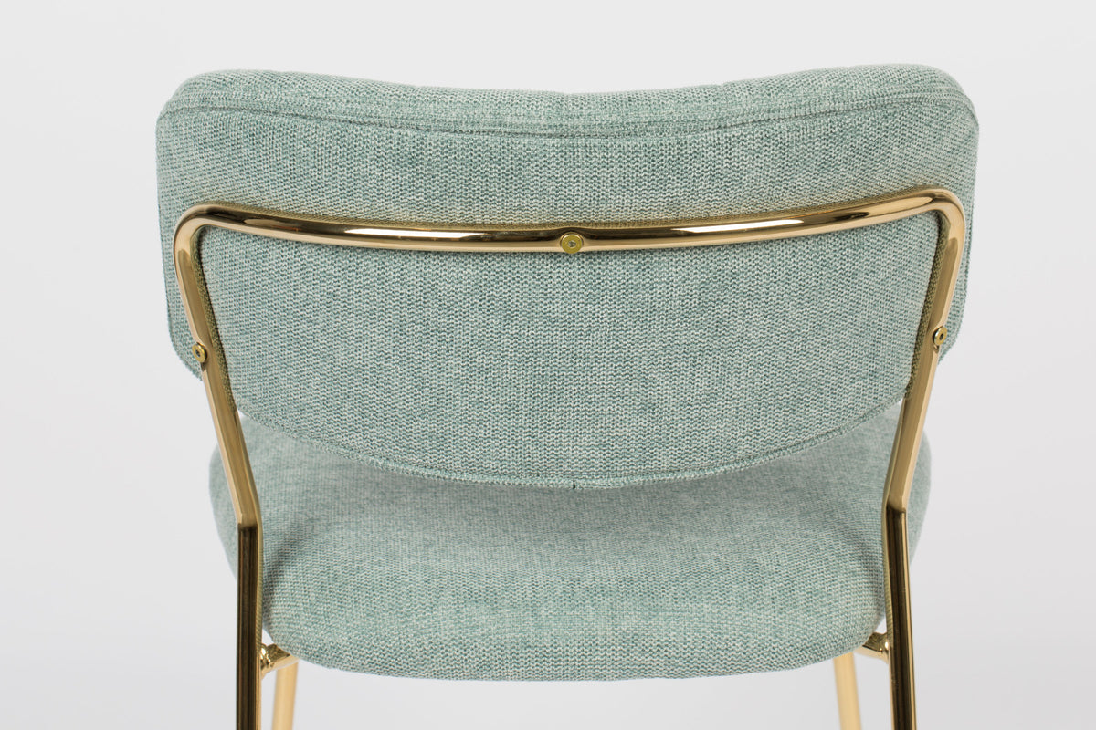 Stuhl Jolien gepolstert V1 in Gold/Hellgrün präsentiert im Onlineshop von KAQTU Design AG. Stuhl ist von White Label Living