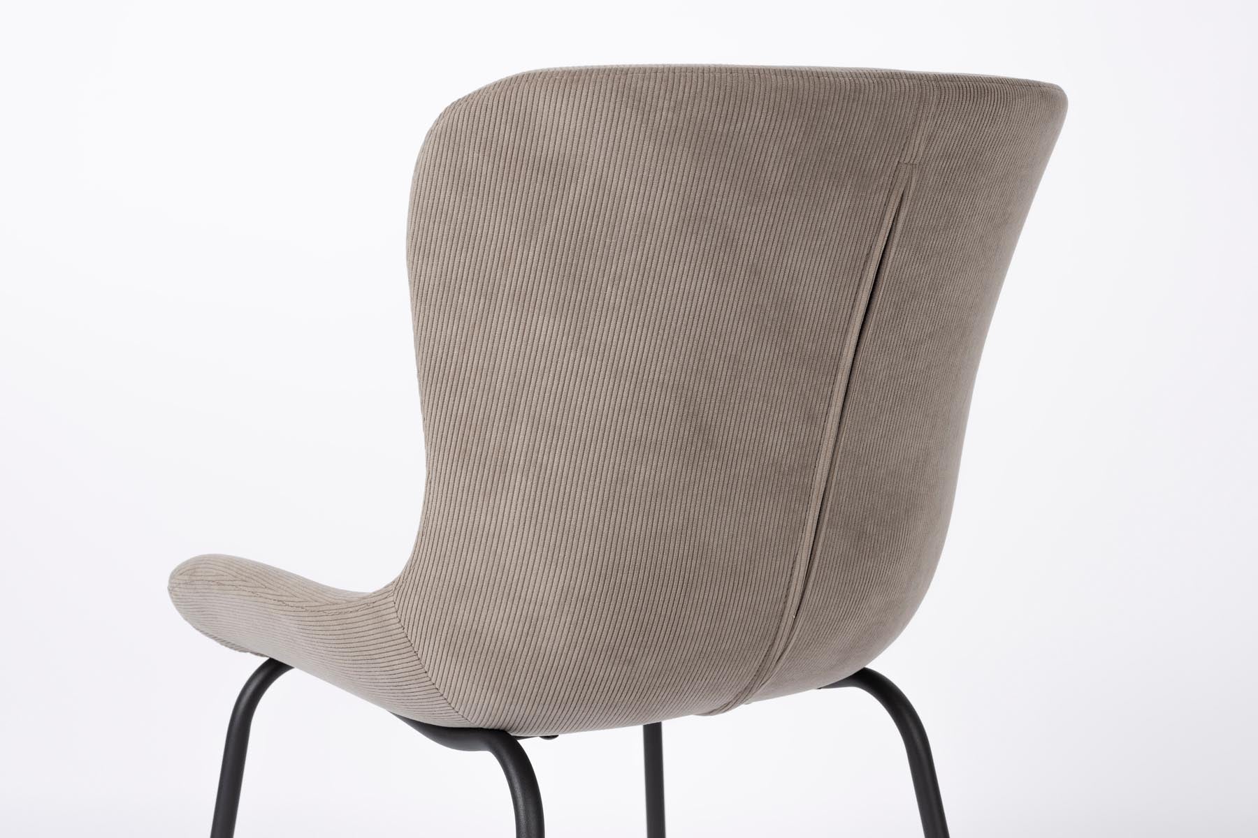 Stuhl Junzo Rib in Grau präsentiert im Onlineshop von KAQTU Design AG. Stuhl ist von White Label Living