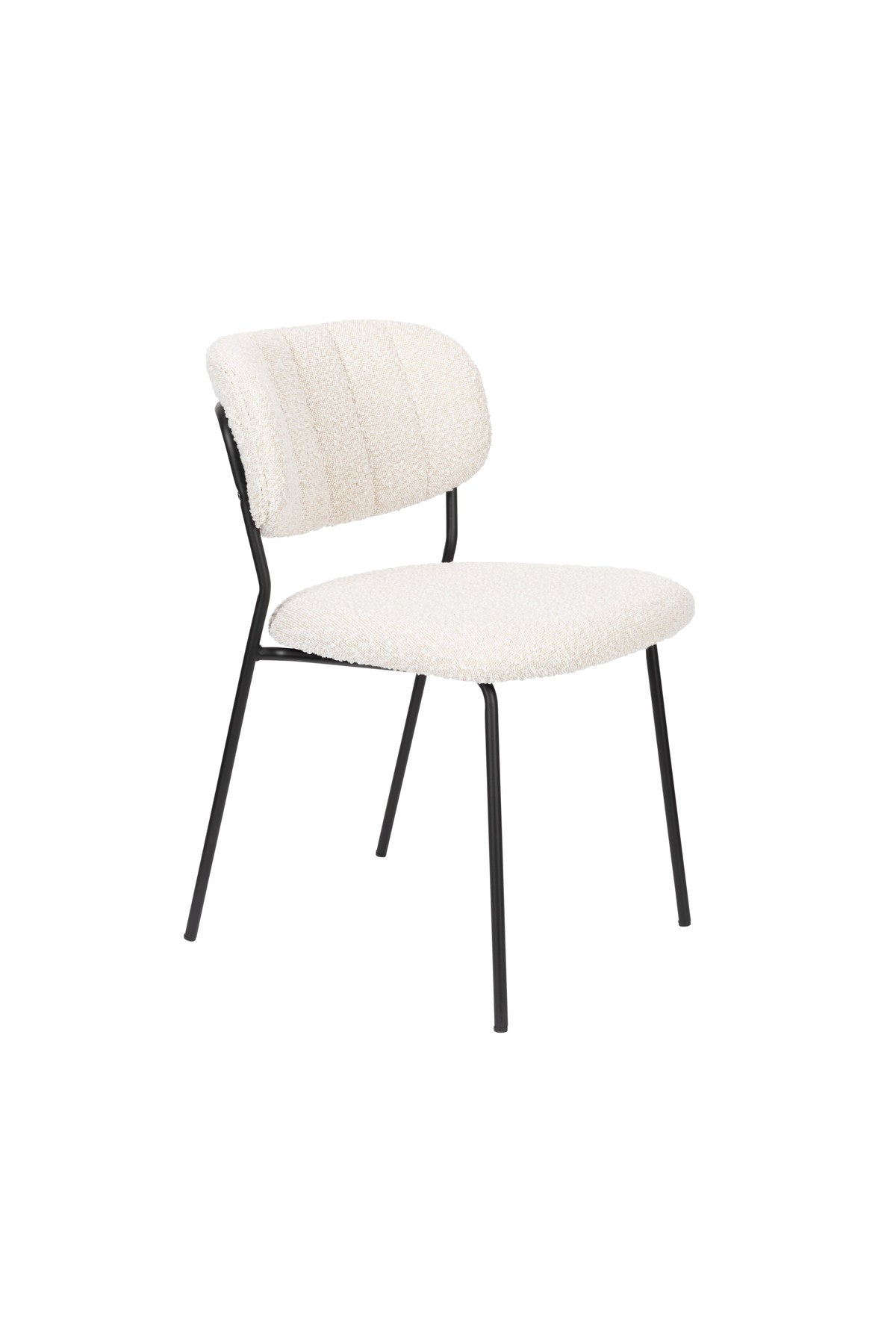 Stuhl Jolien gepolstert V2 in Schwarz/Bouclé präsentiert im Onlineshop von KAQTU Design AG. Stuhl ist von White Label Living