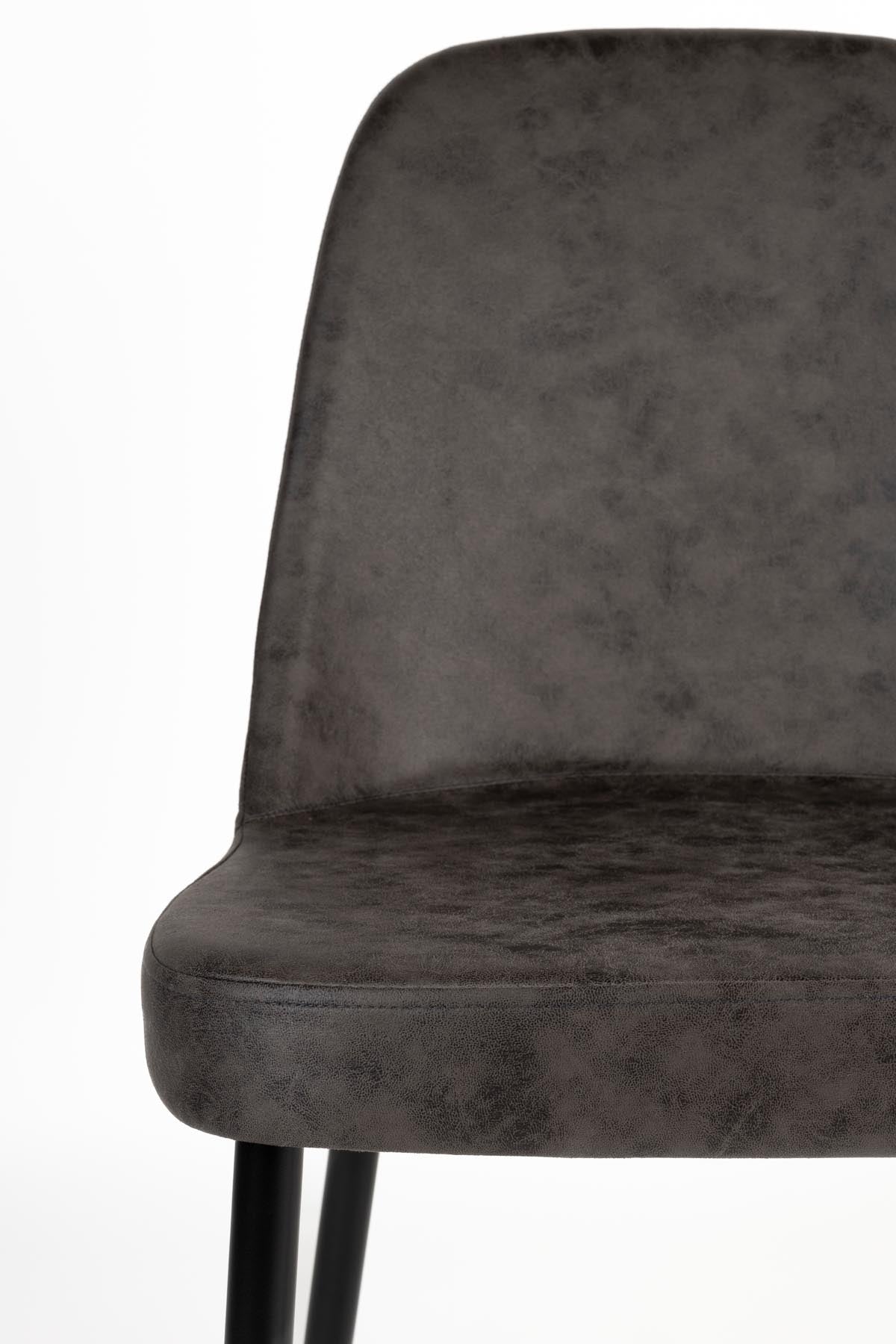 Moderner Stuhl Alana von White Label Living in stilvollem Grau, perfekt für gemütliche Essbereiche und stilvolle Inneneinrichtungen.