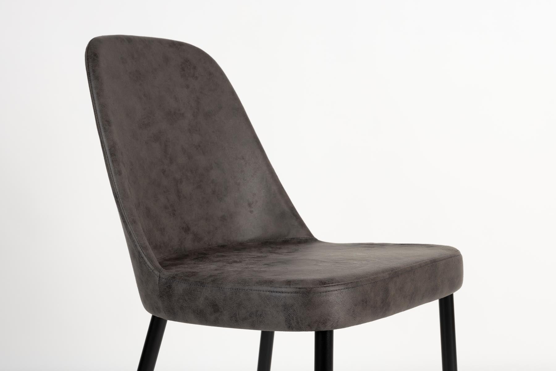 Stylischer Stuhl Alana von White Label Living in klassischem Grau, perfekt für stilvolle Innenräume und gemütliche Essbereiche.