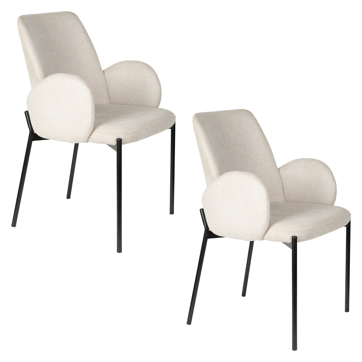 Tjarda Stuhl Taupe in Grey präsentiert im Onlineshop von KAQTU Design AG. Stuhl mit Armlehne ist von White Label Living