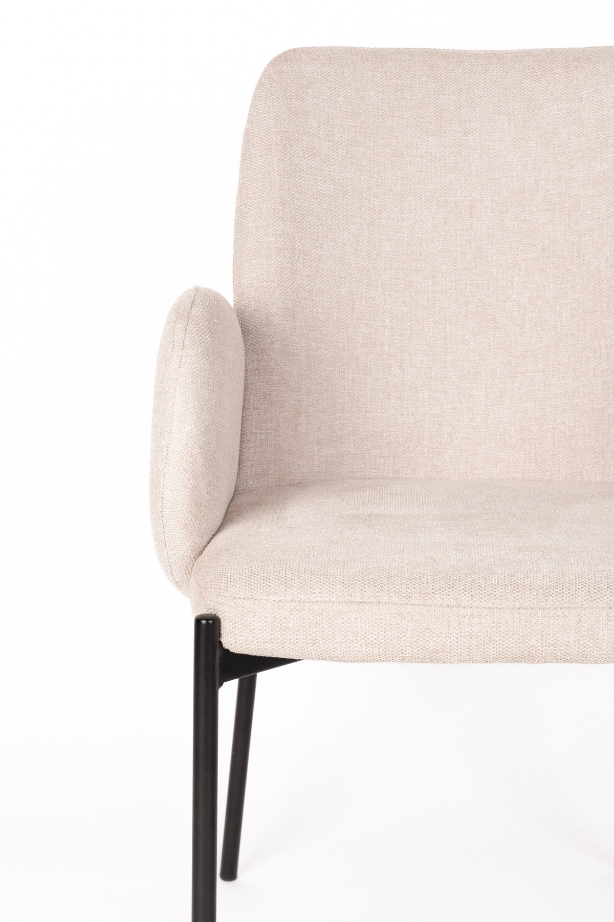Tjarda Stuhl Taupe in Grey präsentiert im Onlineshop von KAQTU Design AG. Stuhl mit Armlehne ist von White Label Living