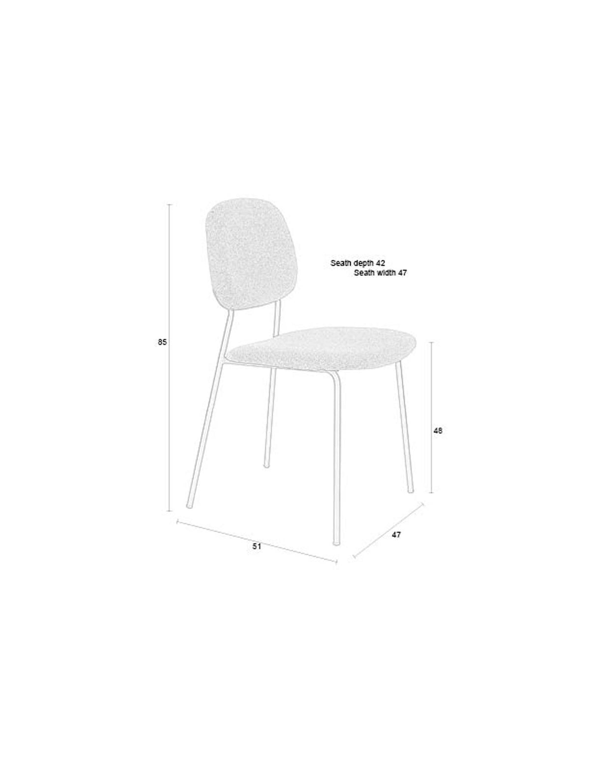 Roos Stuhl Hellbeige in beige präsentiert im Onlineshop von KAQTU Design AG. Stuhl ist von White Label Living