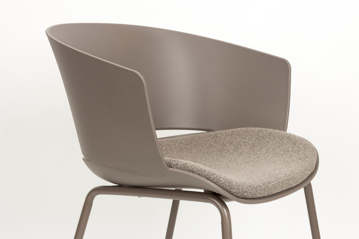 Stuhl Jessica Grey in Grau präsentiert im Onlineshop von KAQTU Design AG. Stuhl mit Armlehne ist von White Label Living