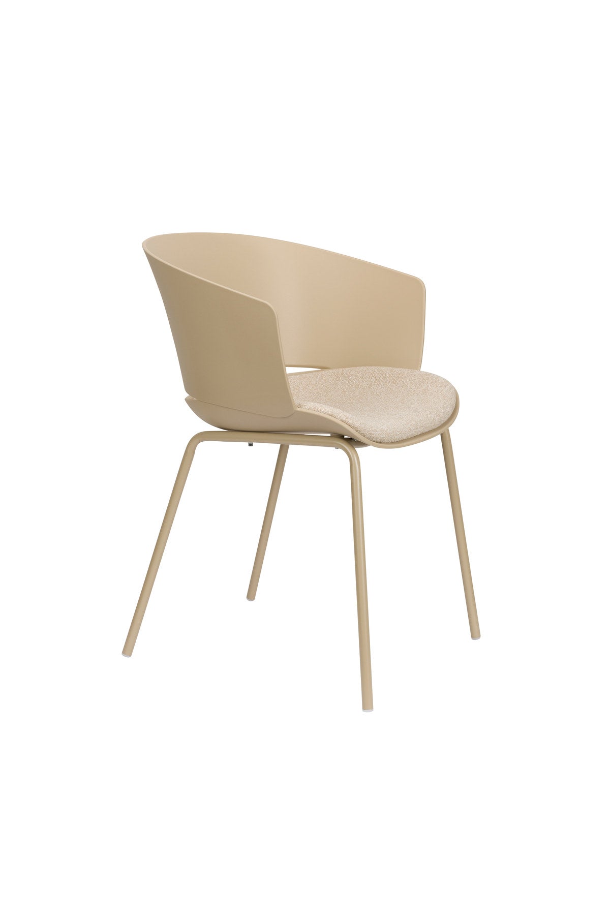 Stuhl Jessica Beige in beige präsentiert im Onlineshop von KAQTU Design AG. Stuhl mit Armlehne ist von White Label Living