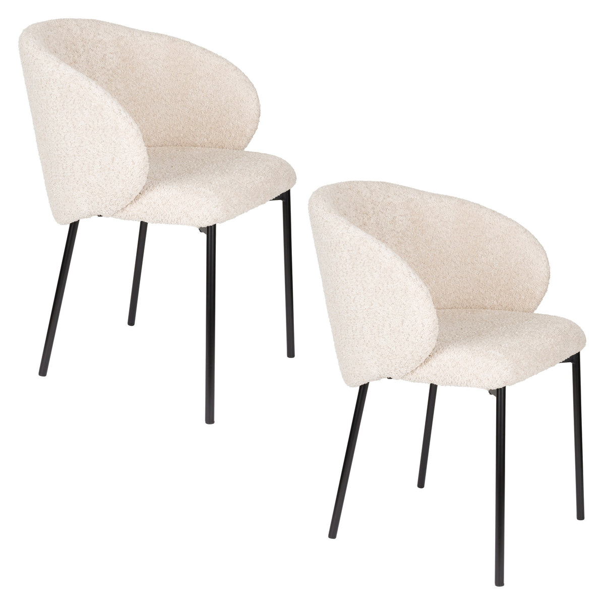 Ayle Stuhl in Off White präsentiert im Onlineshop von KAQTU Design AG. Stuhl mit Armlehne ist von White Label Living