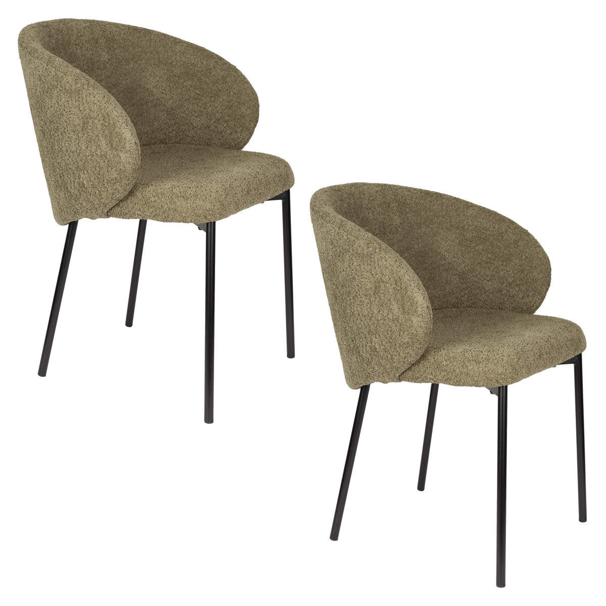 Ayle Stuhl in Moss Green präsentiert im Onlineshop von KAQTU Design AG. Stuhl mit Armlehne ist von White Label Living