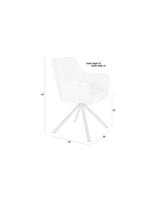 Stuhl Kodak in beige präsentiert im Onlineshop von KAQTU Design AG. Stuhl mit Armlehne ist von White Label Living