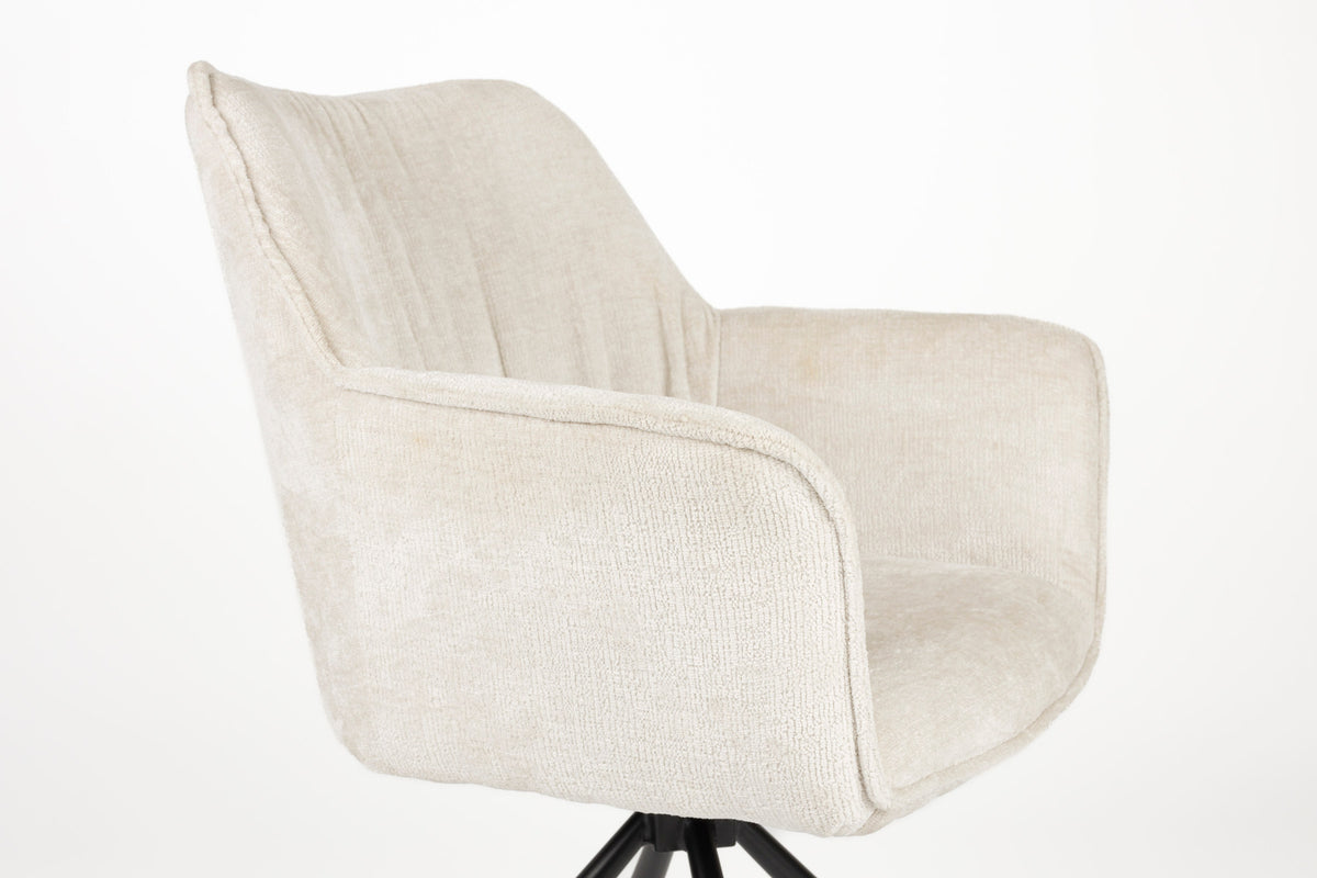 Stuhl Kodak in beige präsentiert im Onlineshop von KAQTU Design AG. Stuhl mit Armlehne ist von White Label Living