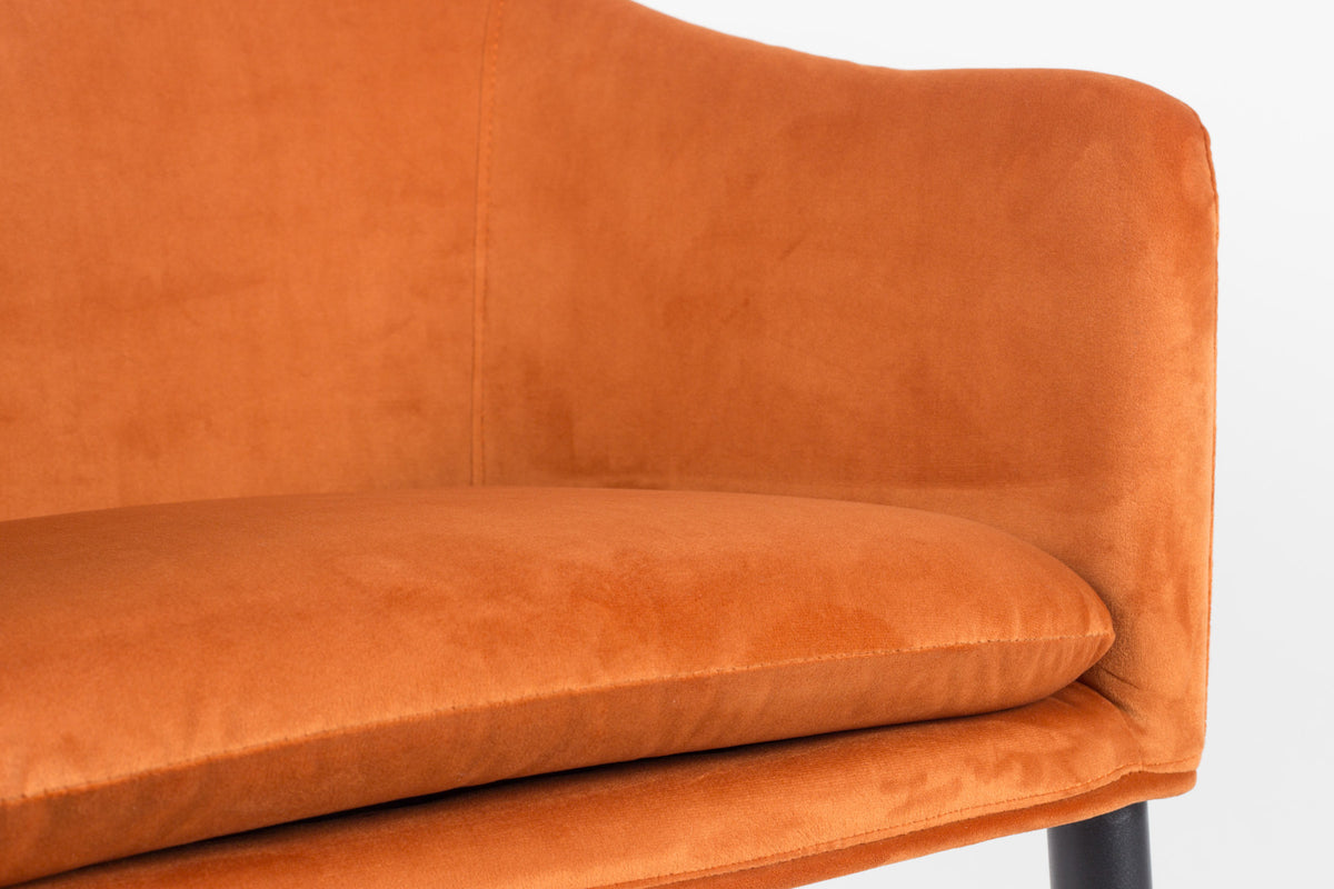 Armlehnstuhl CATELYN in orange präsentiert im Onlineshop von KAQTU Design AG. Stuhl mit Armlehne ist von White Label Living
