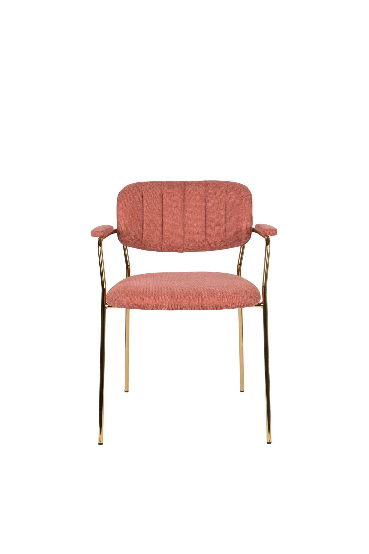 Armlehnstuhl Jolien gepolstert in Rosa präsentiert im Onlineshop von KAQTU Design AG. Stuhl mit Armlehne ist von White Label Living