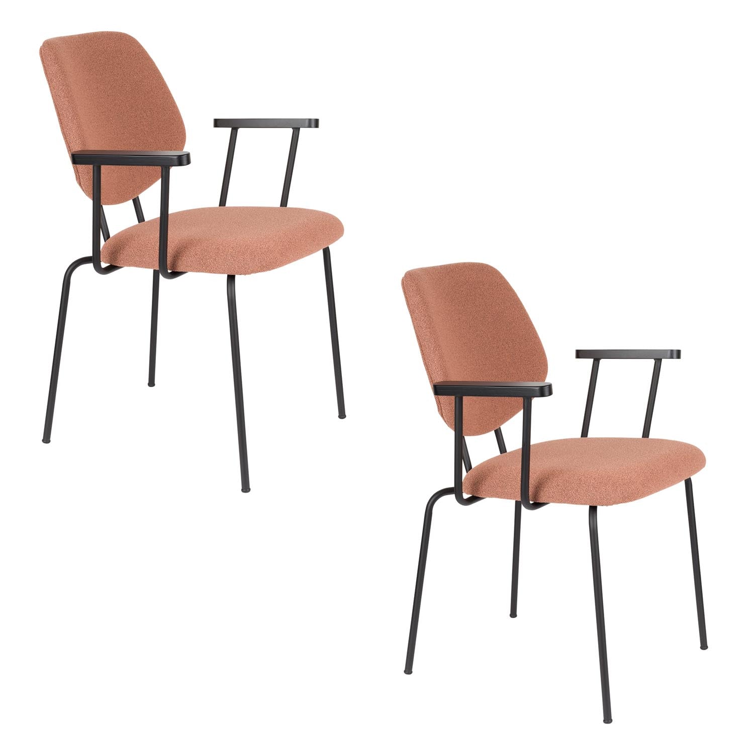 Armlehnstuhl Zelo Pink in beige präsentiert im Onlineshop von KAQTU Design AG. Stuhl mit Armlehne ist von White Label Living