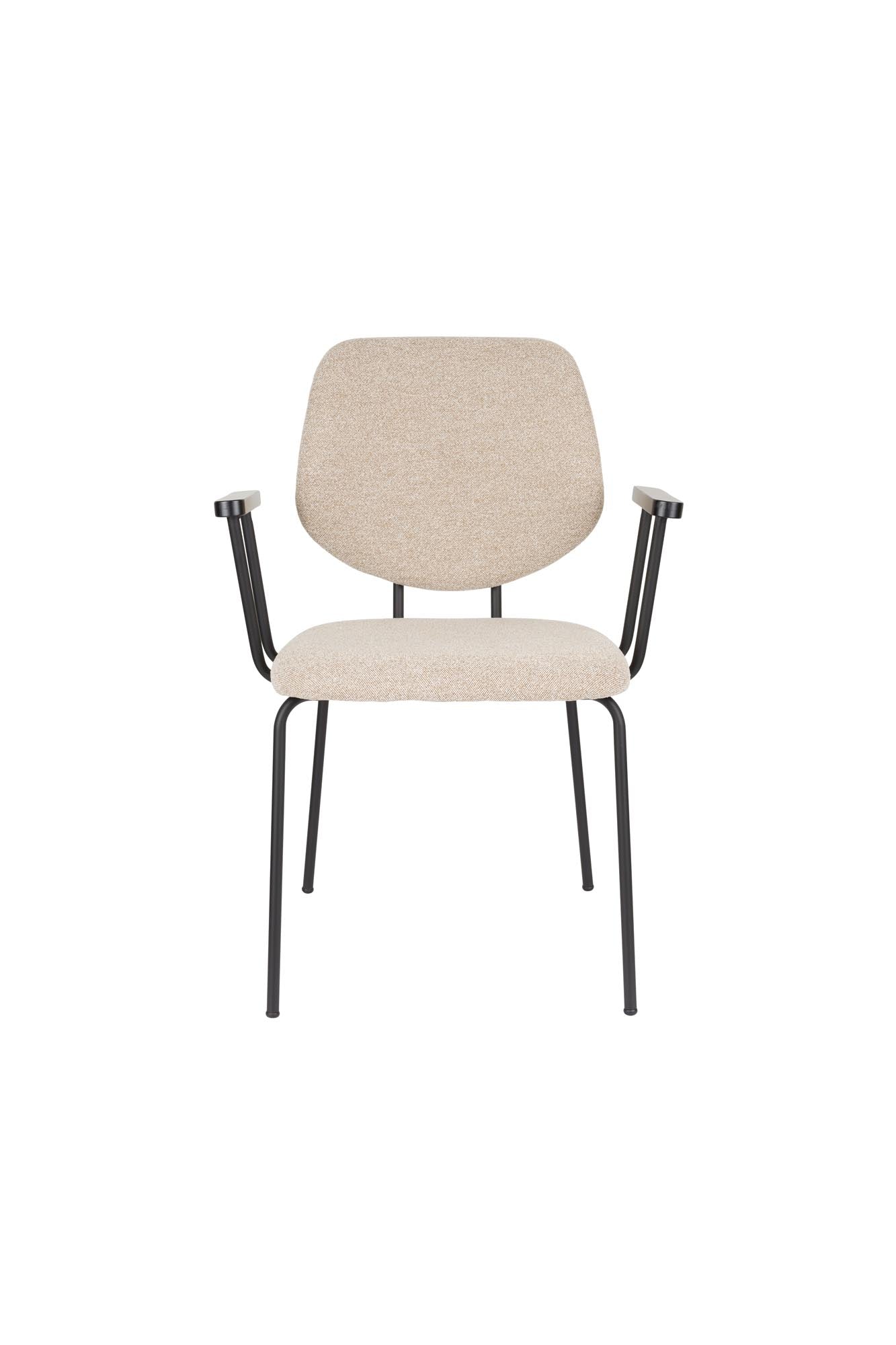Armlehnstuhl Zelo Beige in beige präsentiert im Onlineshop von KAQTU Design AG. Stuhl mit Armlehne ist von White Label Living