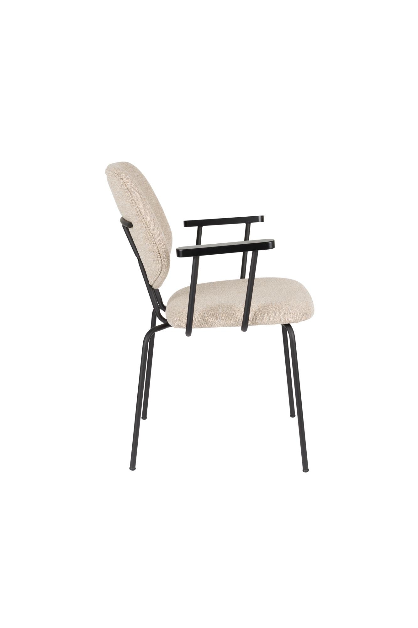 Armlehnstuhl Zelo Beige in beige präsentiert im Onlineshop von KAQTU Design AG. Stuhl mit Armlehne ist von White Label Living