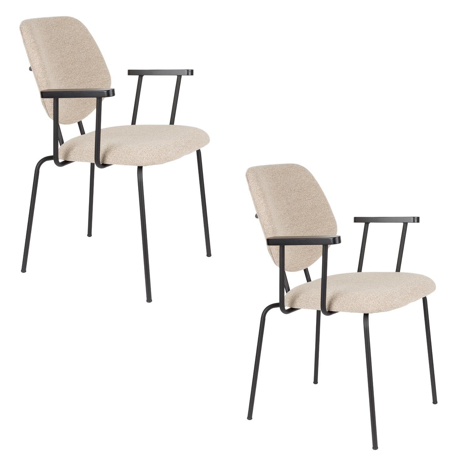 Armlehnstuhl Zelo Beige in beige präsentiert im Onlineshop von KAQTU Design AG. Stuhl mit Armlehne ist von White Label Living