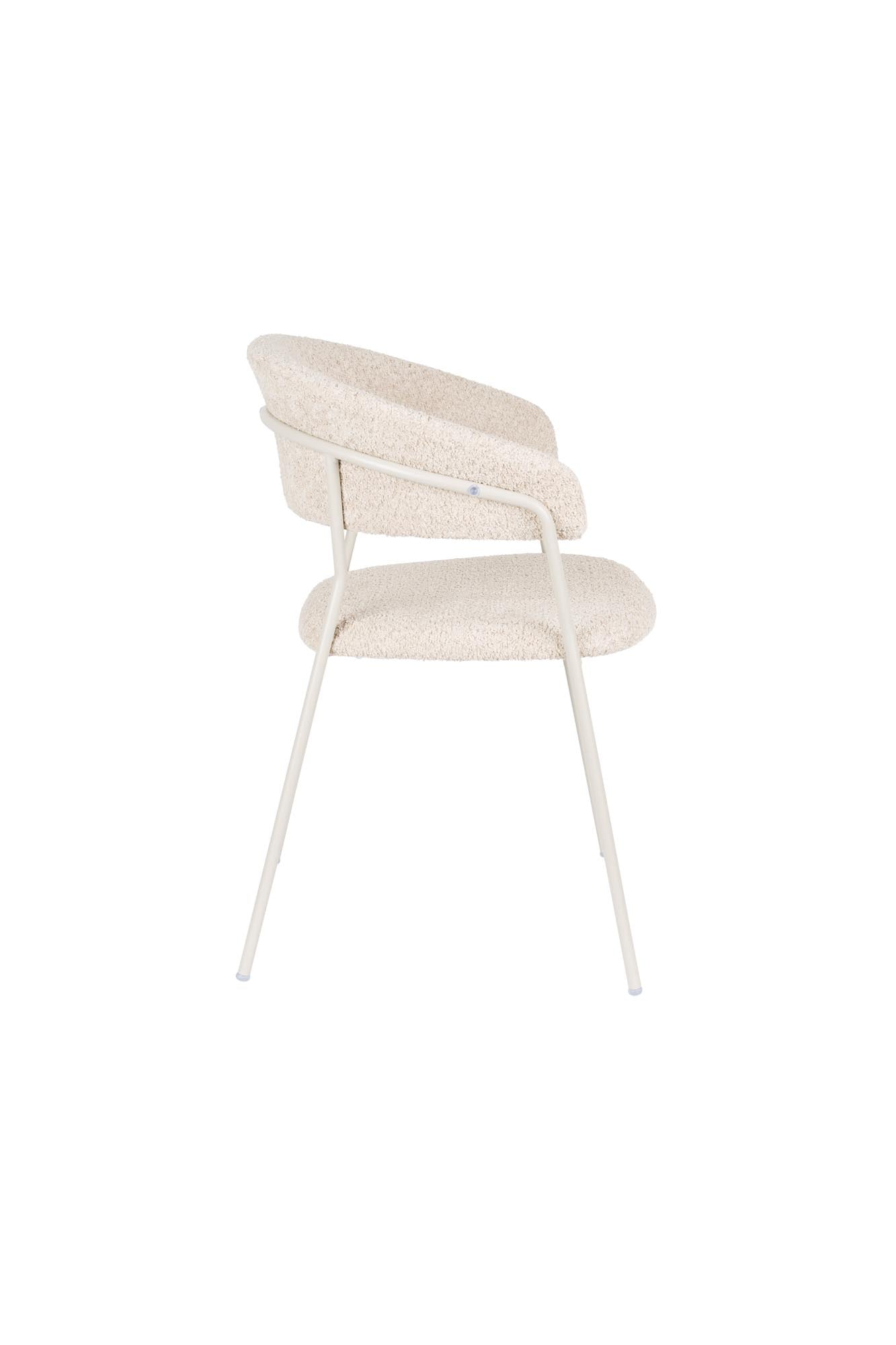 Armlehnstuhl Zeri Off White in beige präsentiert im Onlineshop von KAQTU Design AG. Stuhl mit Armlehne ist von White Label Living