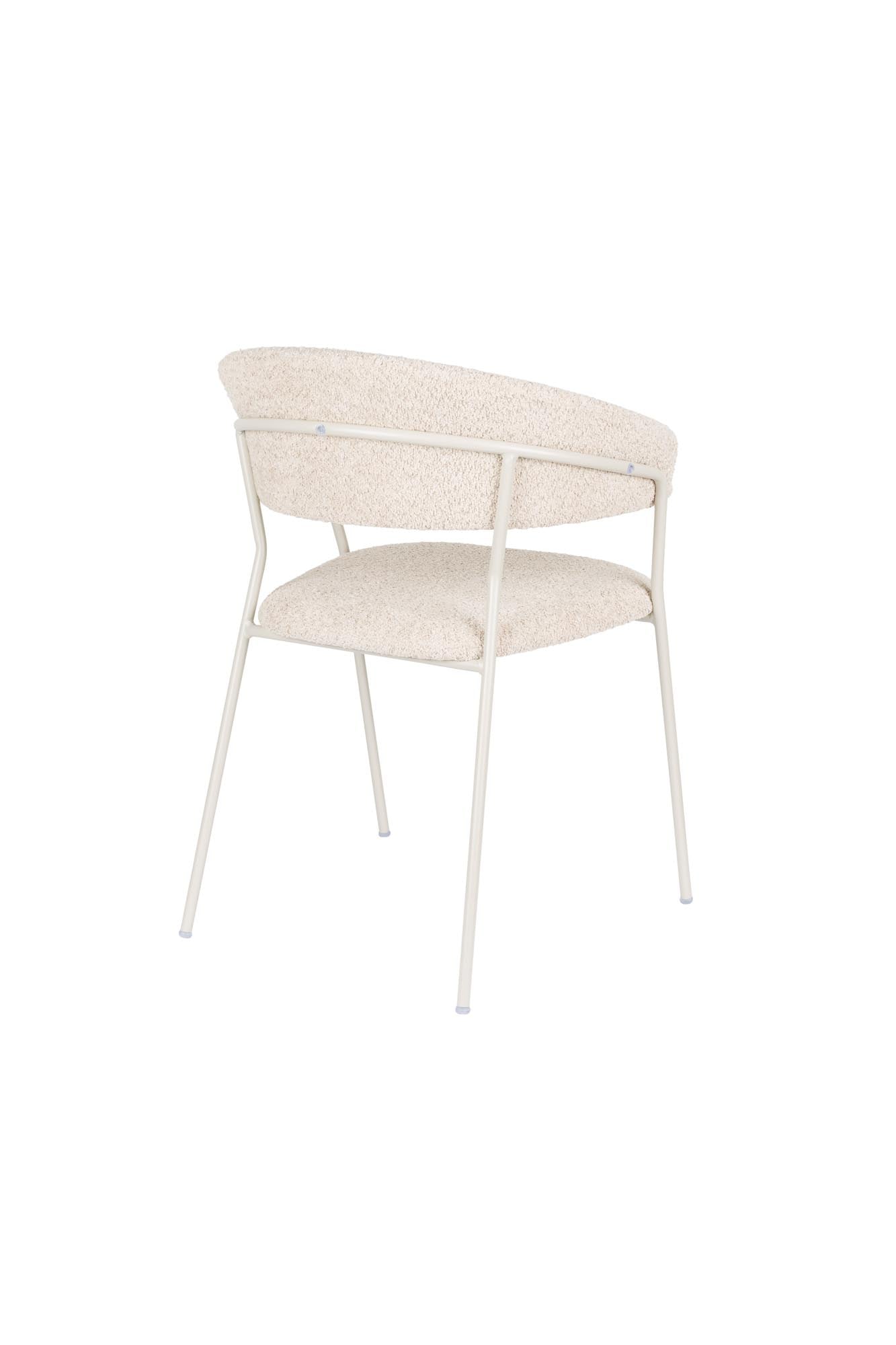 Armlehnstuhl Zeri Off White in beige präsentiert im Onlineshop von KAQTU Design AG. Stuhl mit Armlehne ist von White Label Living