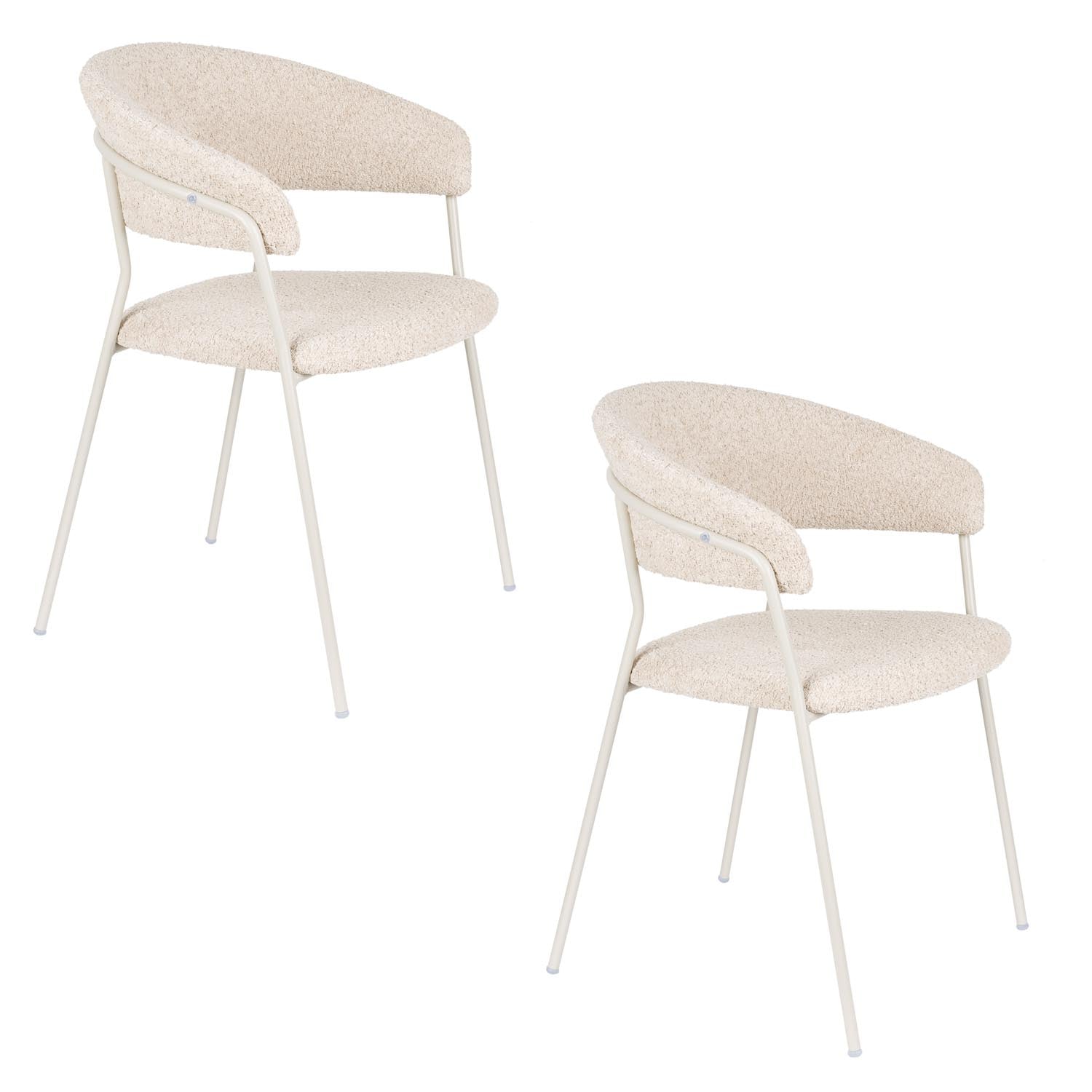 Entdecken Sie den stilvollen Armlehnstuhl Zeri Off White von White Label Living – ideal für Ihr Esszimmer, vereint Komfort und modernes Design.