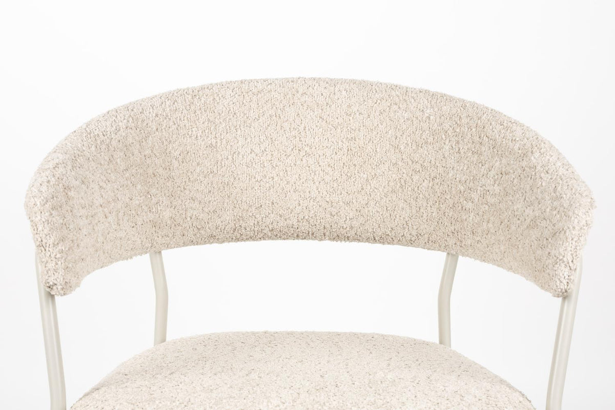 Armlehnstuhl Zeri Off White in beige präsentiert im Onlineshop von KAQTU Design AG. Stuhl mit Armlehne ist von White Label Living