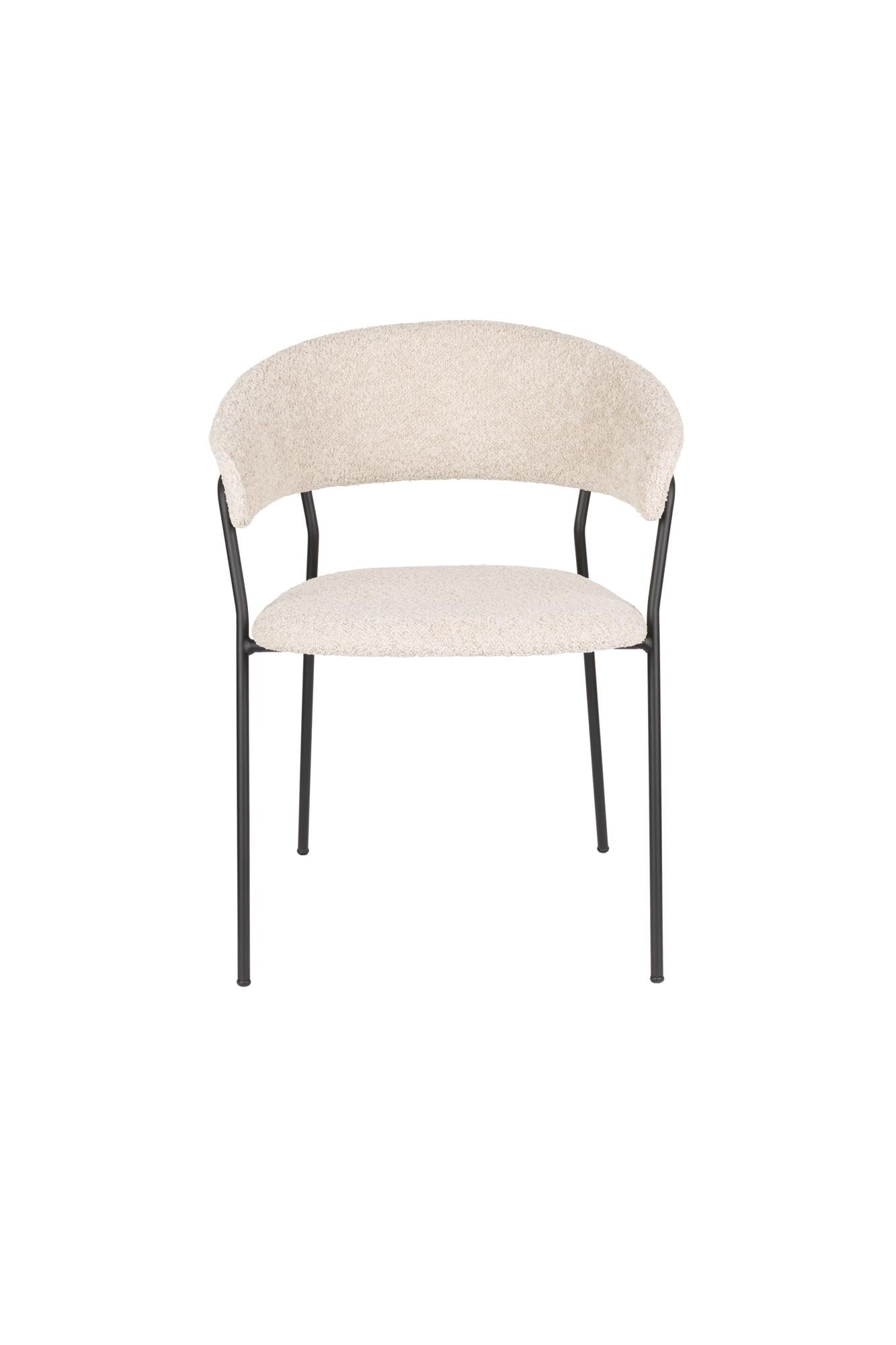 Armlehnstuhl Zeri Black in beige präsentiert im Onlineshop von KAQTU Design AG. Stuhl mit Armlehne ist von White Label Living