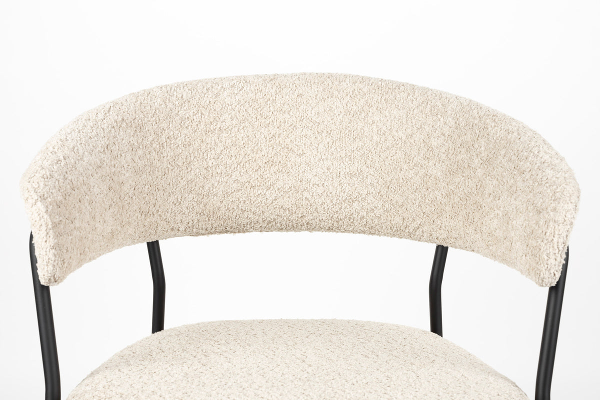 Armlehnstuhl Zeri Black in beige präsentiert im Onlineshop von KAQTU Design AG. Stuhl mit Armlehne ist von White Label Living